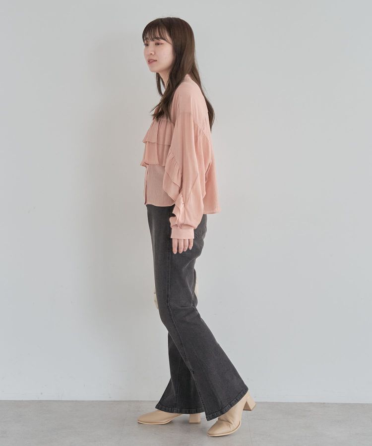 Green Parks「シアーフリルショート丈ブラウス」|シャツ・ブラウス|