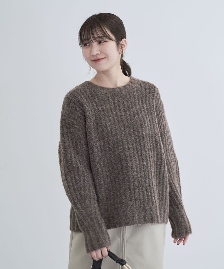 Green Parks「ざっくりローゲージニットプルオーバー」|ニット・セーター|Brown