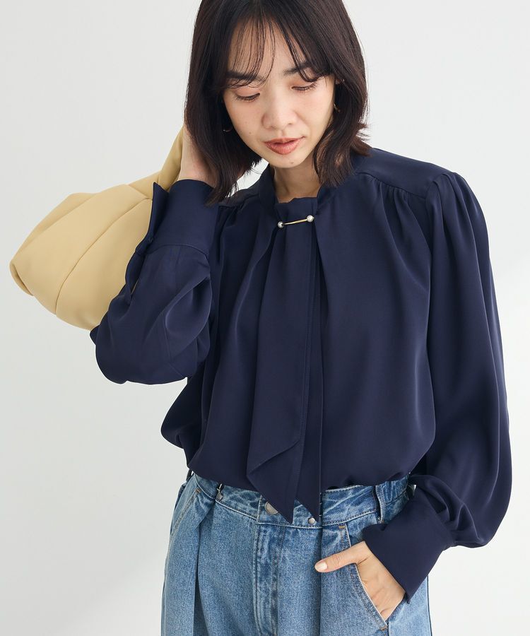 Green Parks「2wayボウタイブラウス」|シャツ・ブラウス|Dark Navy