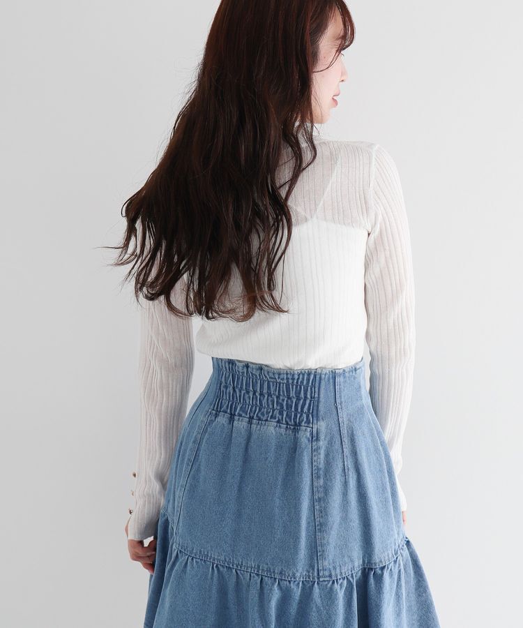 Green Parks「dazzlin シアーリブニットプルオーバー」|ニット・セーター|