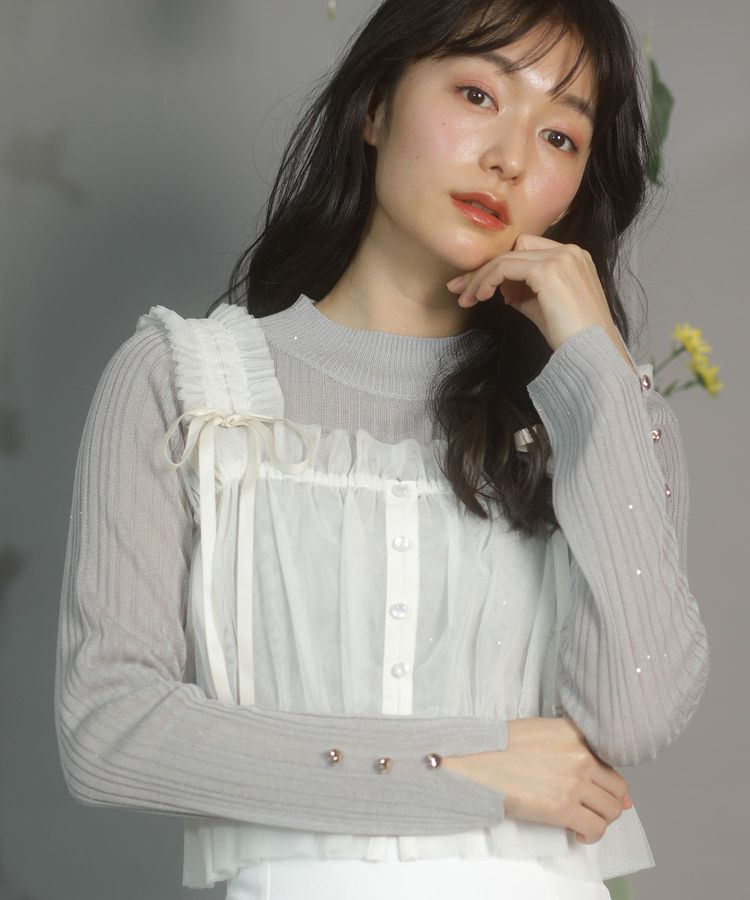 Green Parks「dazzlin シアーリブニットプルオーバー」|ニット・セーター|