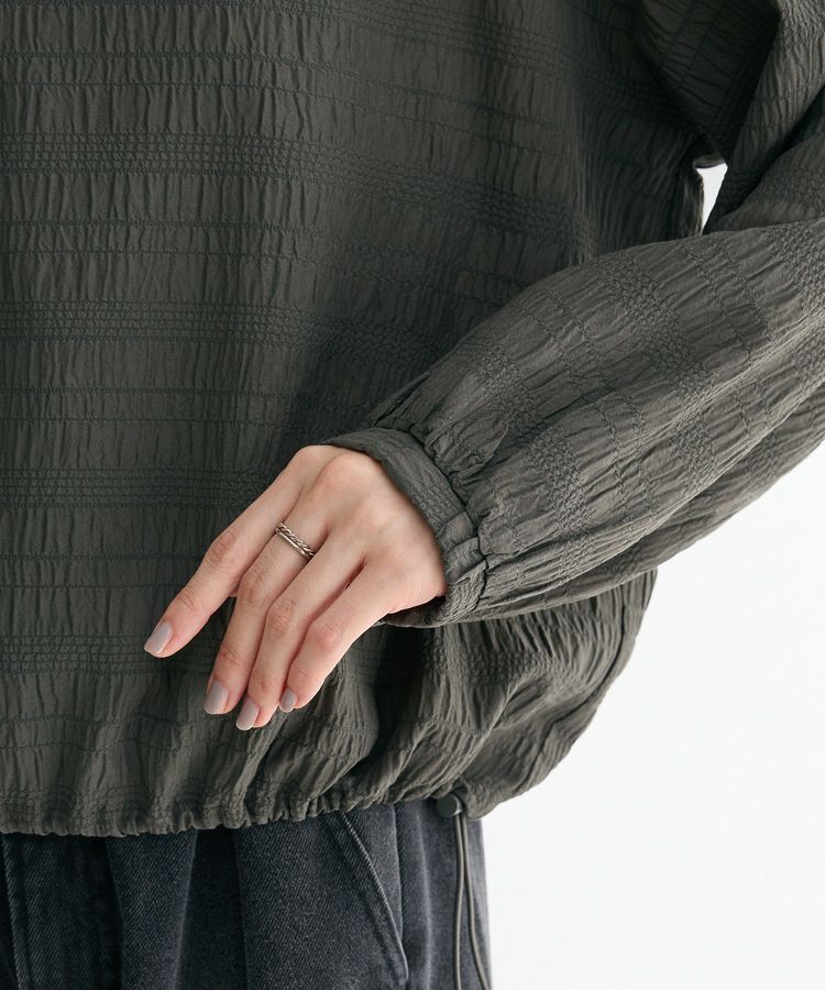 Green Parks「裾ドロスト表面長袖プルオーバー」|Tシャツ・カットソー|