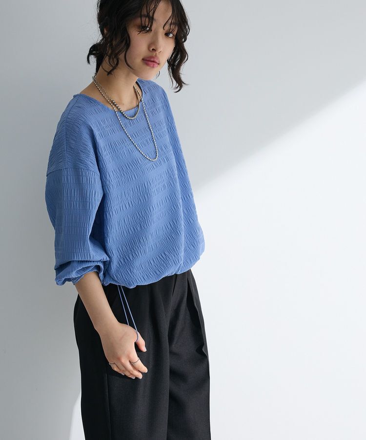 Green Parks「裾ドロスト表面長袖プルオーバー」|Tシャツ・カットソー|