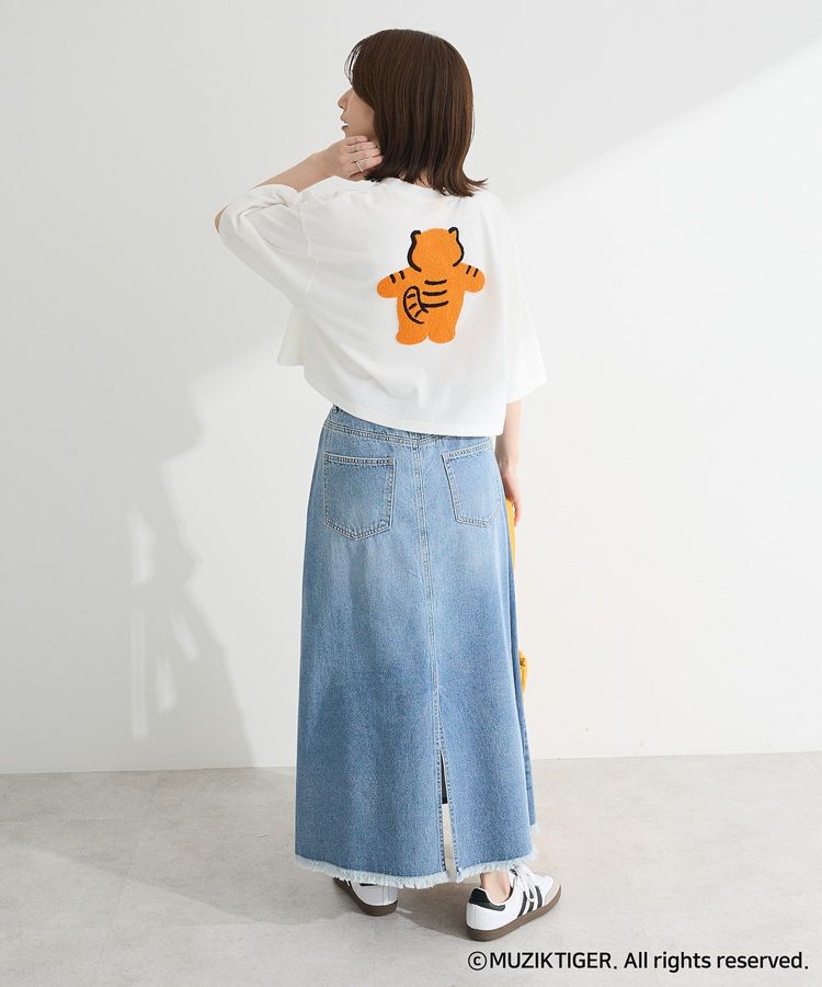 Green Parks「ムジークタイガー/さがら刺繍ワイドショートTシャツ」|Tシャツ・カットソー|