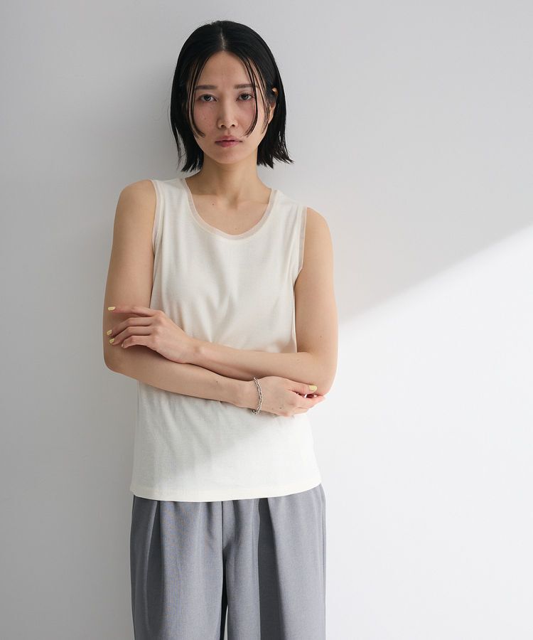 Green Parks「チュールドッキングタンクトップ」|インナー|Off White