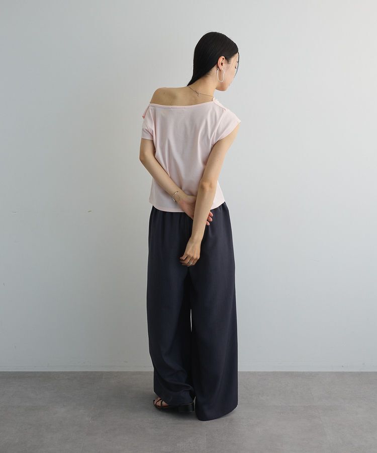 AnriettMusee「ドレープオフショルフレンチ袖Tシャツ」|Tシャツ・カットソー|