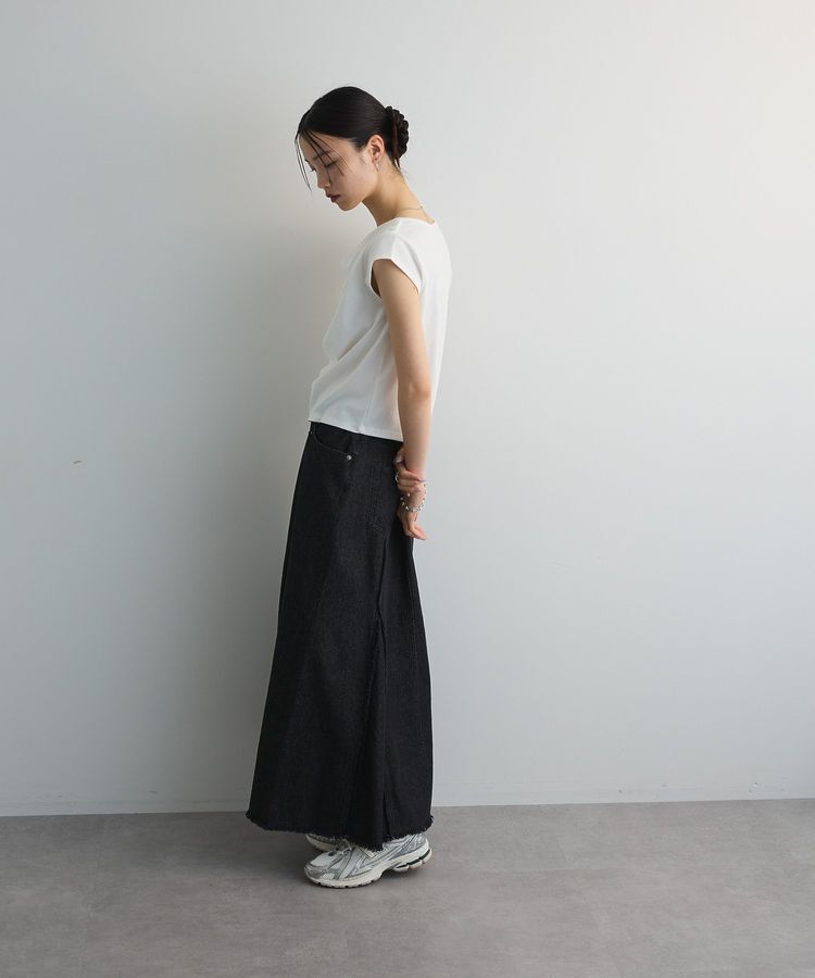 AnriettMusee「ドレープオフショルフレンチ袖Tシャツ」|Tシャツ・カットソー|