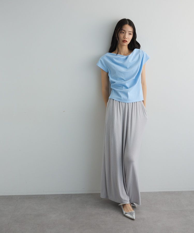 AnriettMusee「ドレープオフショルフレンチ袖Tシャツ」|Tシャツ・カットソー|