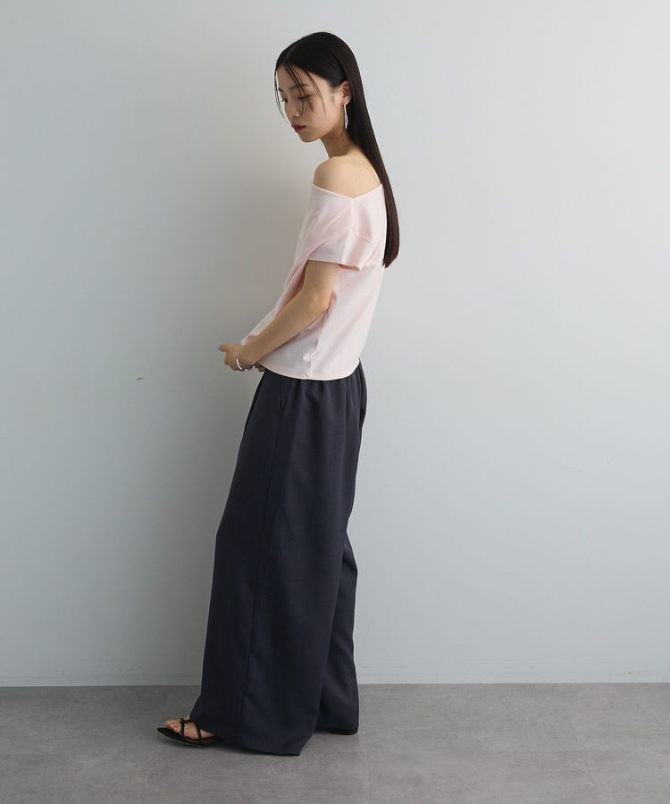 AnriettMusee「ドレープオフショルフレンチ袖Tシャツ」|Tシャツ・カットソー|