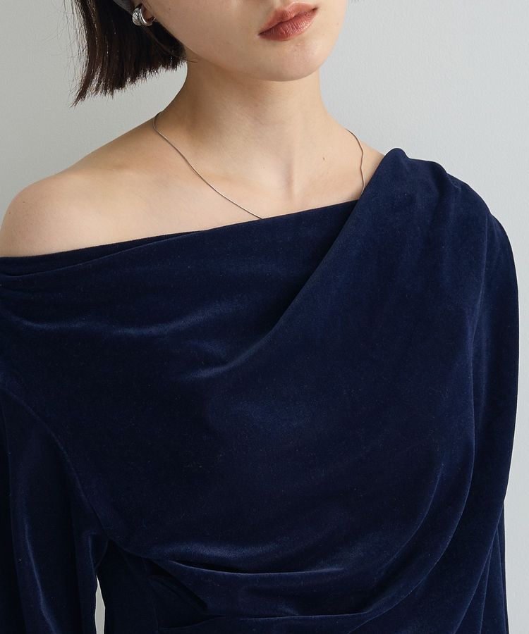 AnriettMusee「シアーベロアオフショル長袖プルオーバー」|Tシャツ・カットソー|