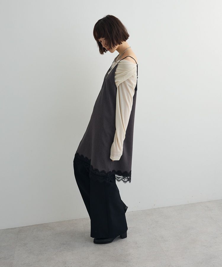 AnriettMusee「シアーベロアオフショル長袖プルオーバー」|Tシャツ・カットソー|