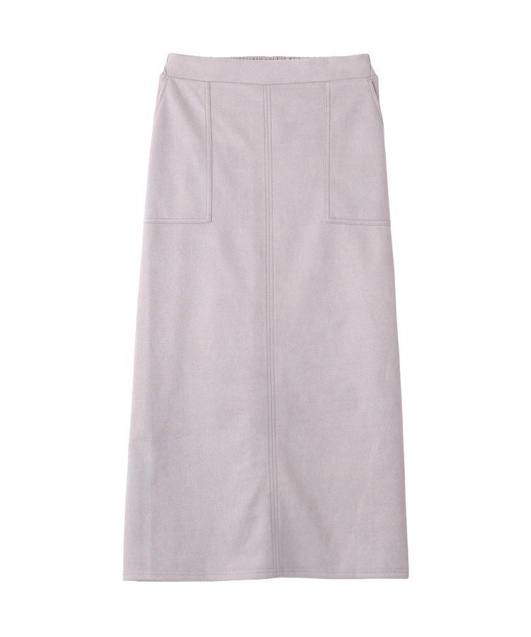 Green Parks「なめらかタッチスウェード調Iラインスカート」|タイト|Lavender