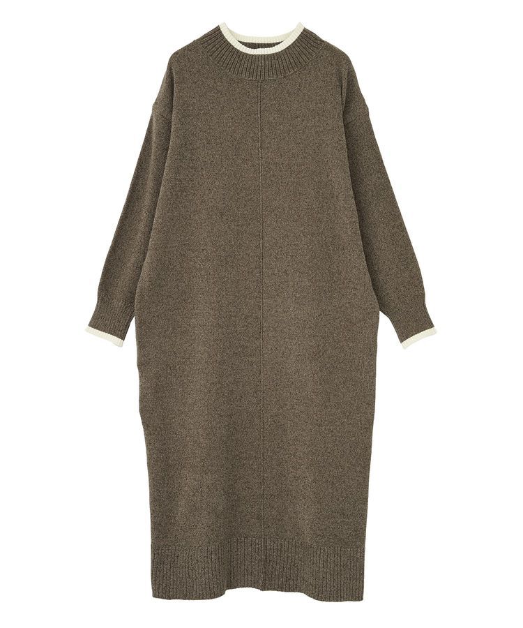 Green Parks「配色リラックスモールニットワンピース」|ワンピース|Brown