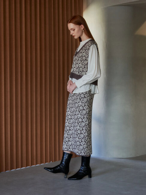 YECCA VECCA「【2点SET】シャツSETジャガードニットベスト」|ベスト・ジレ|