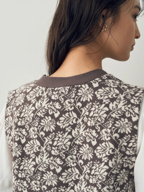 YECCA VECCA「【2点SET】シャツSETジャガードニットベスト」|ベスト・ジレ|