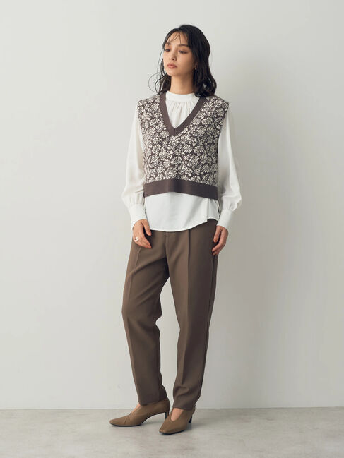 YECCA VECCA「【2点SET】シャツSETジャガードニットベスト」|ベスト・ジレ|