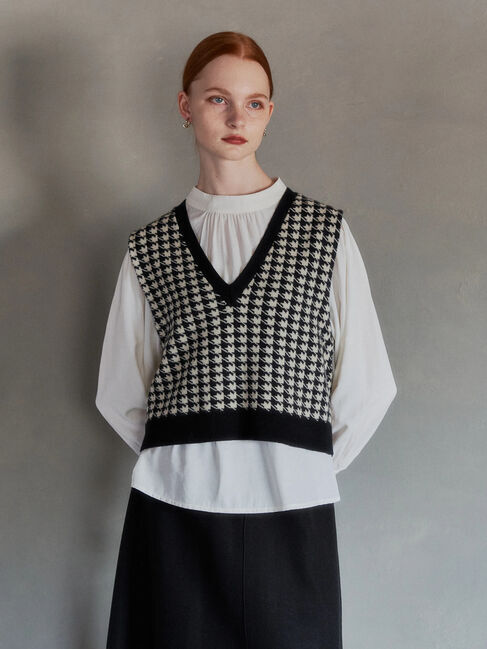 YECCA VECCA「【2点SET】シャツSETジャガードニットベスト」|ベスト・ジレ|