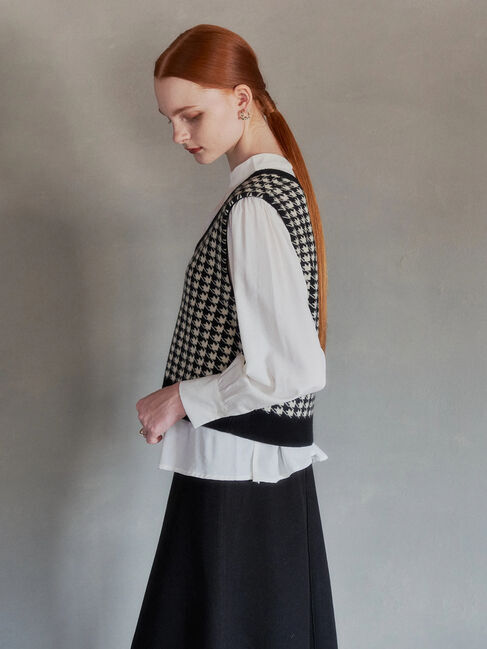 YECCA VECCA「【2点SET】シャツSETジャガードニットベスト」|ベスト・ジレ|