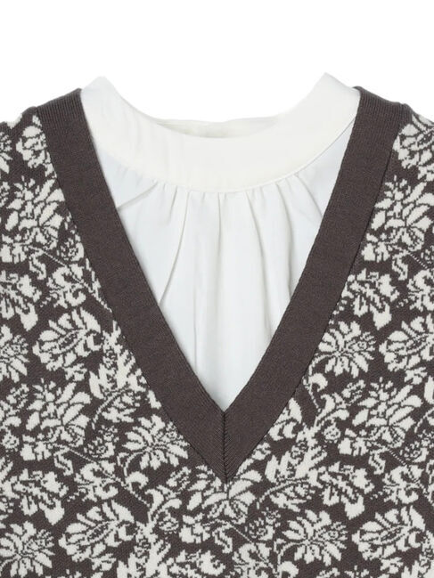 YECCA VECCA「【2点SET】シャツSETジャガードニットベスト」|ベスト・ジレ|