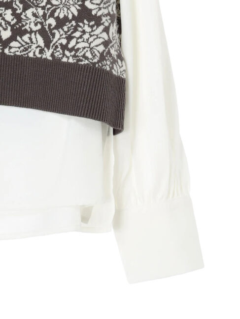 YECCA VECCA「【2点SET】シャツSETジャガードニットベスト」|ベスト・ジレ|