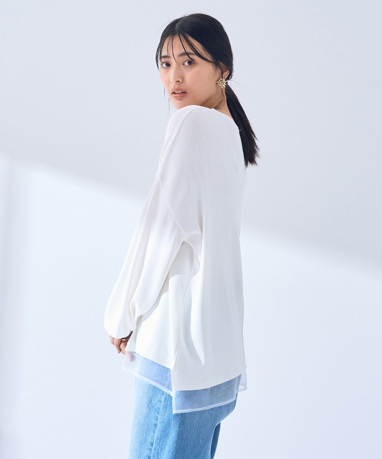 YECCA VECCA「シアーMIXニットプルオーバー」|ニット・セーター|