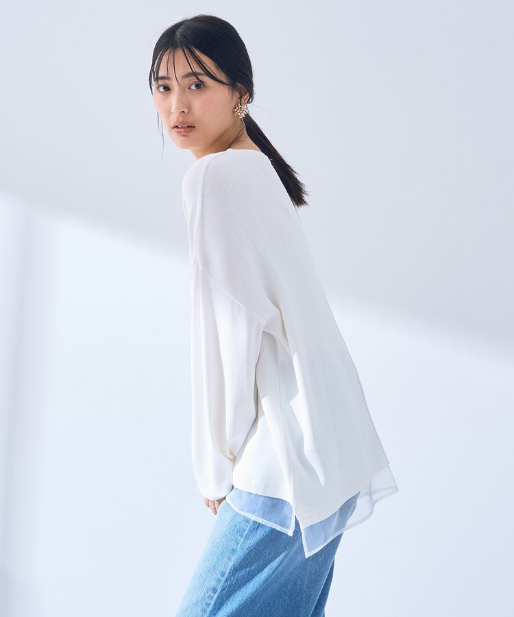 YECCA VECCA「シアーMIXニットプルオーバー」|ニット・セーター|