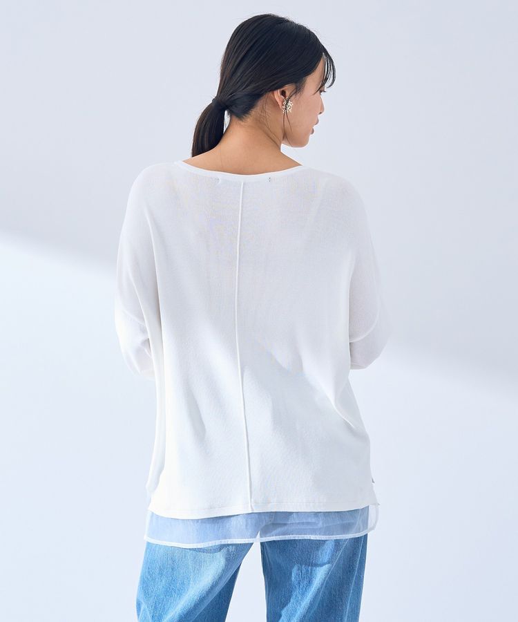 YECCA VECCA「シアーMIXニットプルオーバー」|ニット・セーター|