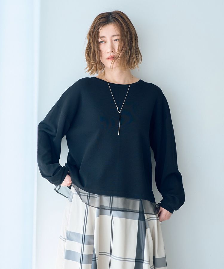 YECCA VECCA「シアーMIXニットプルオーバー」|ニット・セーター|