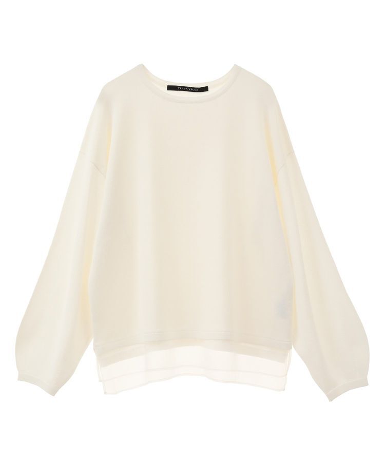 YECCA VECCA「シアーMIXニットプルオーバー」|ニット・セーター|