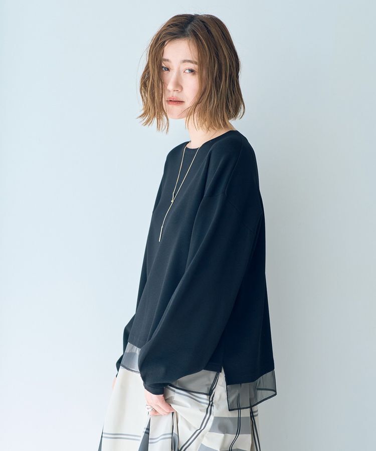 YECCA VECCA「シアーMIXニットプルオーバー」|ニット・セーター|