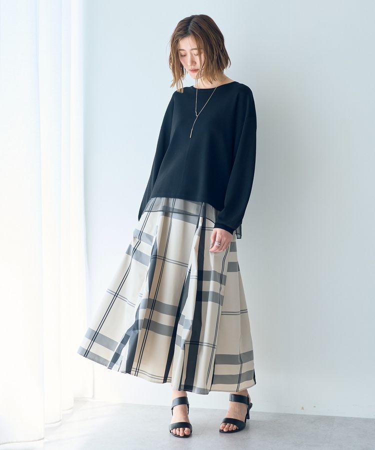 YECCA VECCA「シアーMIXニットプルオーバー」|ニット・セーター|