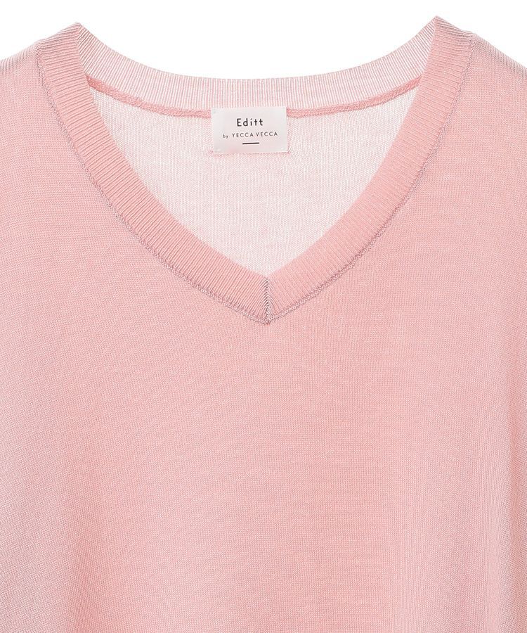 Editt by YECCA VECCA「Vネック袖シアーニット」|ニット・セーター|
