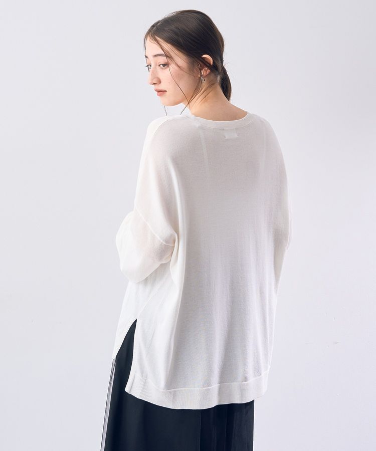 Editt by YECCA VECCA「Vネック袖シアーニット」|ニット・セーター|