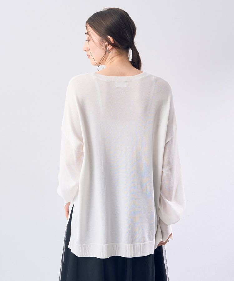 Editt by YECCA VECCA「Vネック袖シアーニット」|ニット・セーター|