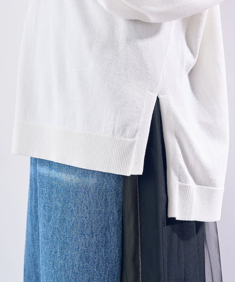 Editt by YECCA VECCA「Vネック袖シアーニット」|ニット・セーター|