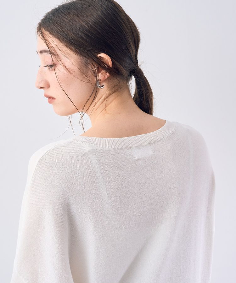 Editt by YECCA VECCA「Vネック袖シアーニット」|ニット・セーター|