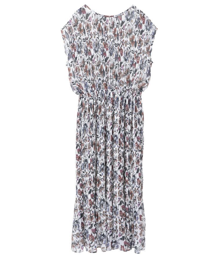 YECCA VECCA「フラワー柄プリーツワンピース」|ワンピース|