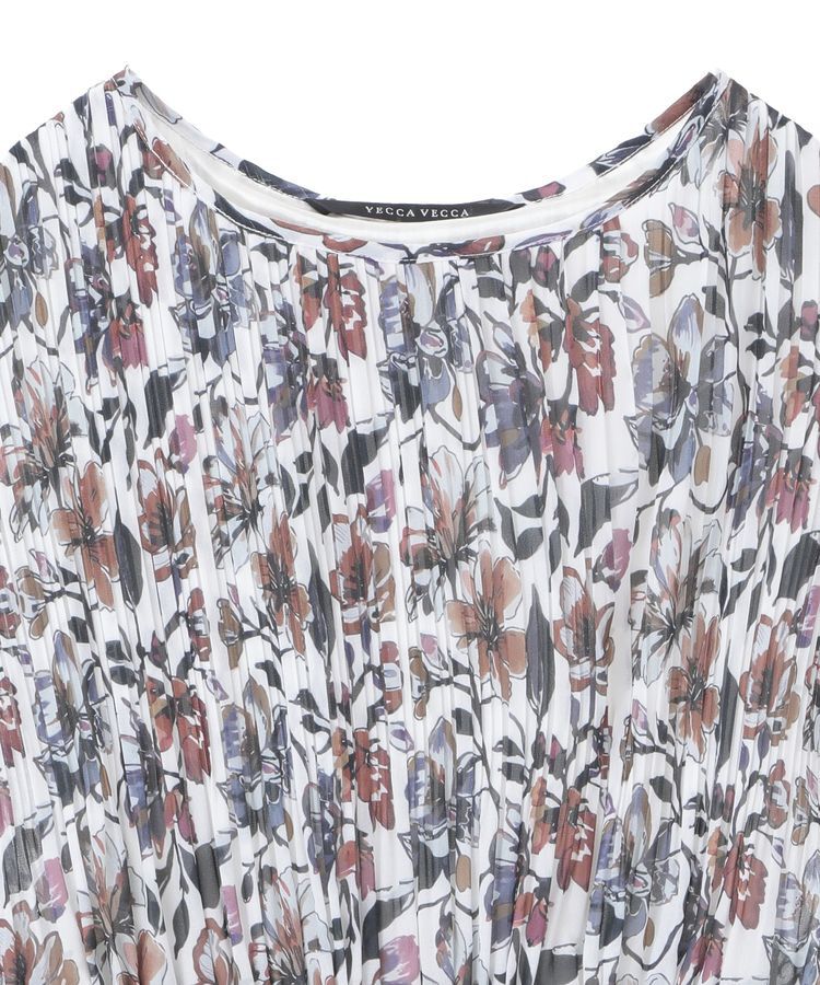 YECCA VECCA「フラワー柄プリーツワンピース」|ワンピース|