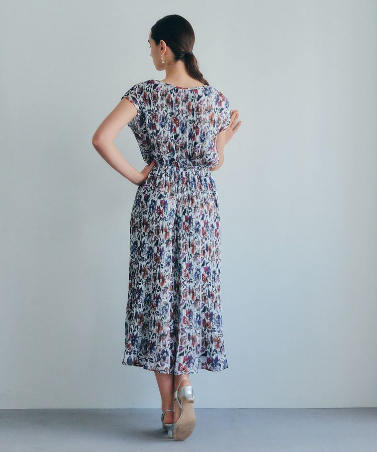 YECCA VECCA「フラワー柄プリーツワンピース」|ワンピース|