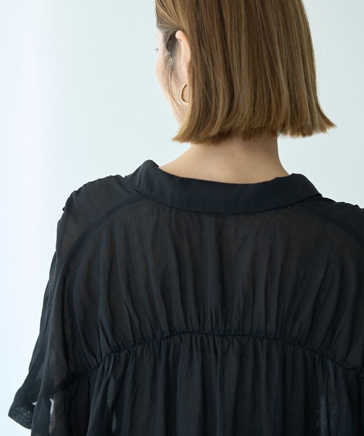 YECCA VECCA「ドライタッチシアーバックギャザーシャツ」|シャツ・ブラウス|