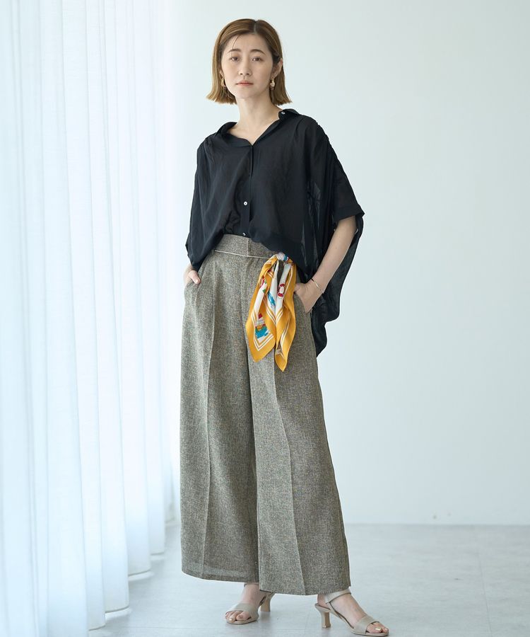 YECCA VECCA「ドライタッチシアーバックギャザーシャツ」|シャツ・ブラウス|