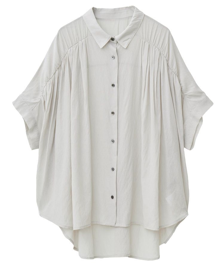 YECCA VECCA「ドライタッチシアーバックギャザーシャツ」|シャツ・ブラウス|