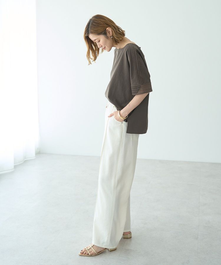 YECCA VECCA「レースMIXドルマンブラウス」|シャツ・ブラウス|