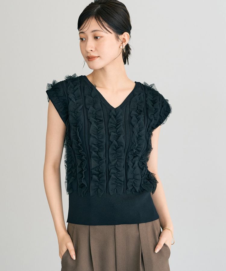 YECCA VECCA「2wayチュールフリルニット」|ニット・セーター|