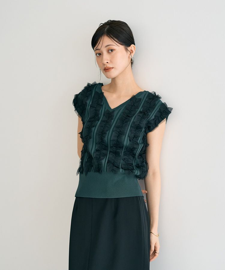 YECCA VECCA「2wayチュールフリルニット」|ニット・セーター|