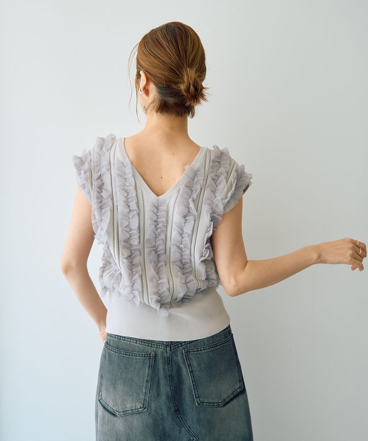 YECCA VECCA「2wayチュールフリルニット」|ニット・セーター|
