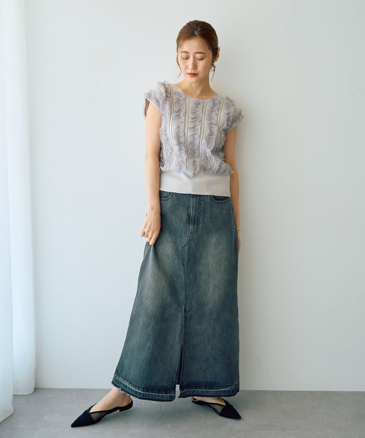 YECCA VECCA「2wayチュールフリルニット」|ニット・セーター|