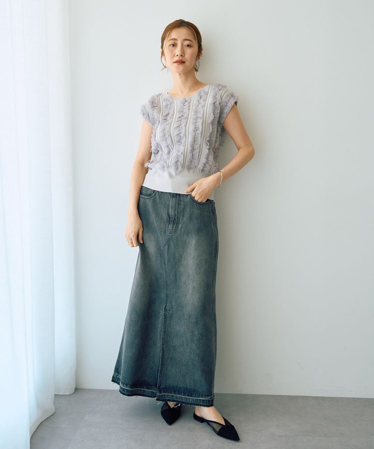 YECCA VECCA「2wayチュールフリルニット」|ニット・セーター|