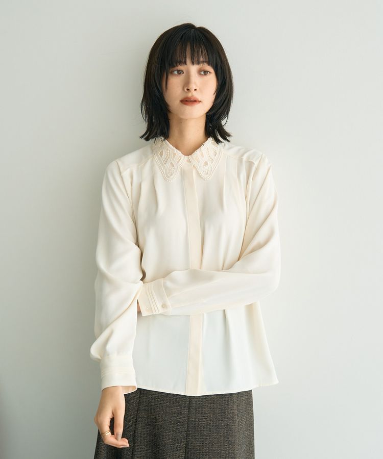 YECCA VECCA「2wayレース襟ブラウス」|シャツ・ブラウス|