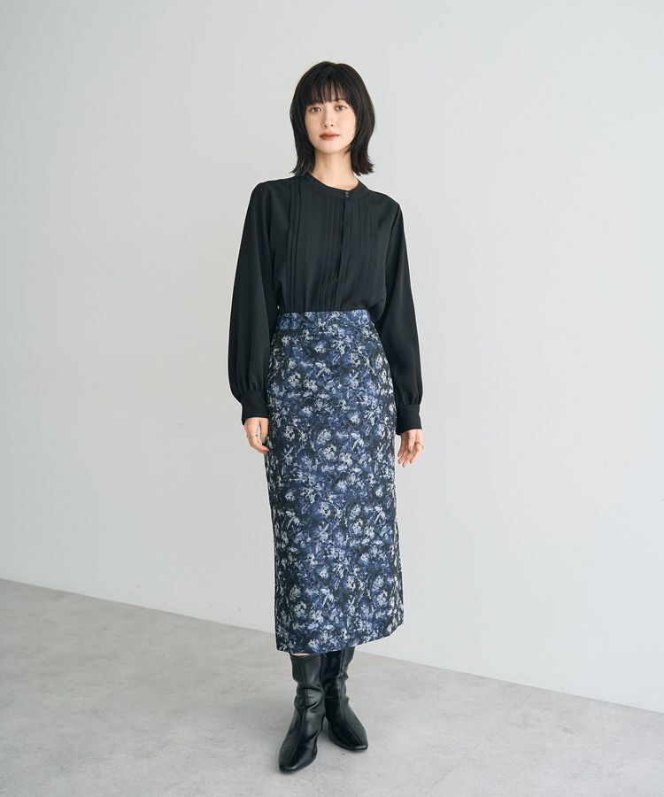 YECCA VECCA「ジャガードナロースカート」|フレア|